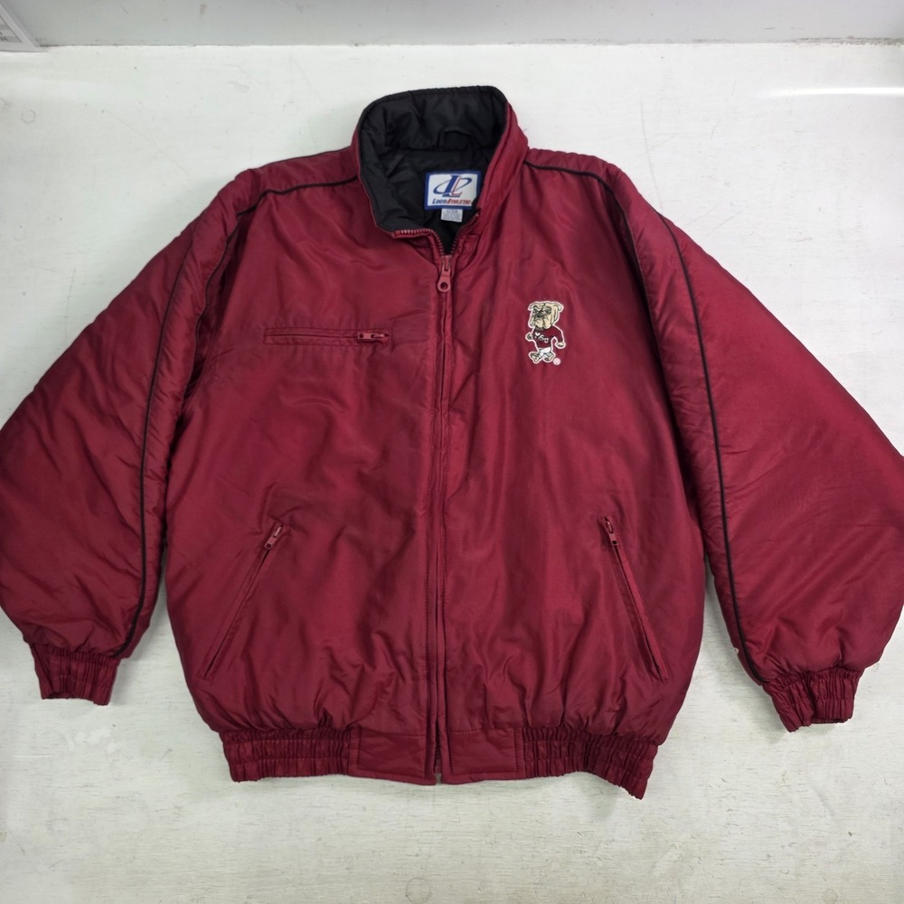 Vintage 90's Mississippi State Bulldogs NCAA Logo Puffer Jacket Full Zip Men's L